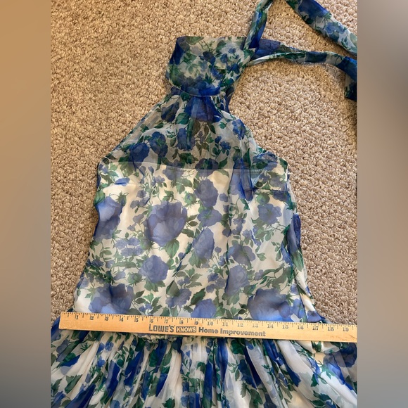 Anthropologie BHLDN Kendall High-Neck Scarf Floral Organza Maxi Dress size S - Picture 10 of 16